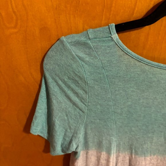 My Story casual Top Blue Gray Pink Stretchy Size Medium - Picture 8 of 12